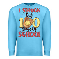 Ocean Blue i struck out 100 days of school Premium Sweatshirt - MaliasSmallBusiness