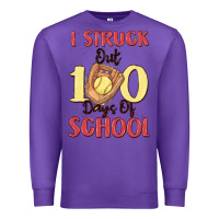 Purple i struck out 100 days of school Premium Sweatshirt - MaliasSmallBusiness