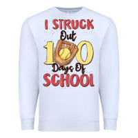 White i struck out 100 days of school Premium Sweatshirt - MaliasSmallBusiness