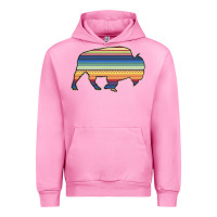 Fuchsia Pink Aztec Bison Silhouette Urban Hoodie - Bettercallsaul