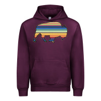 Mauve Wine Aztec Bison Silhouette Urban Hoodie - Bettercallsaul