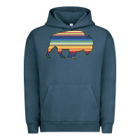 Pigment Midnight Navy Aztec Bison Silhouette Urban Hoodie - Bettercallsaul