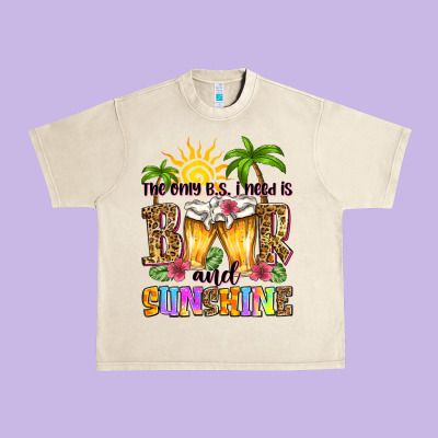 The Only B.s. I Need Is Beer And Sunshine Urban Heavy Tee Designed By Zillion Design Studio