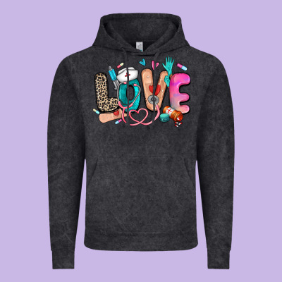 Love Nurse Vintage Hoodie Designed By Zillion Design Studio