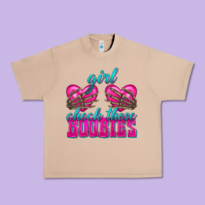 Girl Check Those Boobies Urban Heavy Tee Designed By Texasbilliewilder