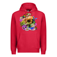Cardinal Pride Skull And Transgender Symbol With Peace Premium Hoodie - BundleAndBundleShop