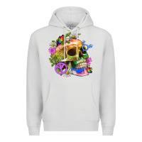 Dove Grey Pride Skull And Transgender Symbol With Peace Premium Hoodie - BundleAndBundleShop