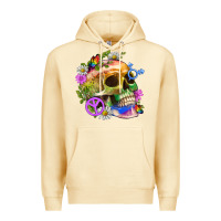 Pina Colada Pride Skull And Transgender Symbol With Peace Premium Hoodie - BundleAndBundleShop