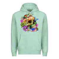 Seafoam Pride Skull And Transgender Symbol With Peace Premium Hoodie - BundleAndBundleShop