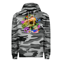 Slate Camo Pride Skull And Transgender Symbol With Peace Premium Hoodie - BundleAndBundleShop
