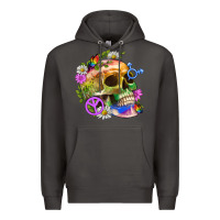 Smoke Pride Skull And Transgender Symbol With Peace Premium Hoodie - BundleAndBundleShop