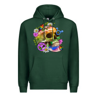 Sports Green Pride Skull And Transgender Symbol With Peace Premium Hoodie - BundleAndBundleShop
