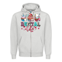 Dove Grey dental life with cupcakes Zipper Hoodie - AdoDesignShop