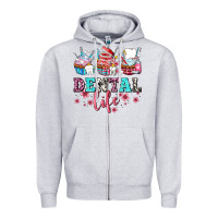 Heather Grey dental life with cupcakes Zipper Hoodie - AdoDesignShop