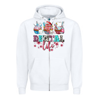 White dental life with cupcakes Zipper Hoodie - AdoDesignShop