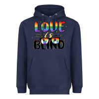 Navy love is blind Heavyweight Hoodie - MaliasSmallBusiness