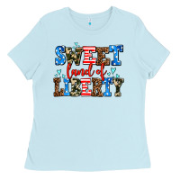 Baby Blue sweet land of liberty Ladies Tee - AdoDesignShop