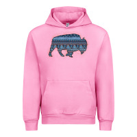 Fuchsia Pink Bison Silhouette Blue Aztec Urban Hoodie - Bettercallsaul