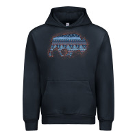 Navy Bison Silhouette Blue Aztec Urban Hoodie - Bettercallsaul