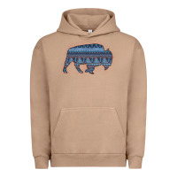 Pigment Burro Bison Silhouette Blue Aztec Urban Hoodie - Bettercallsaul