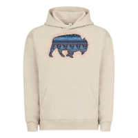Pigment French Oak Bison Silhouette Blue Aztec Urban Hoodie - Bettercallsaul