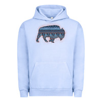 Pigment Grape Ice Bison Silhouette Blue Aztec Urban Hoodie - Bettercallsaul