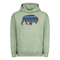 Pigment Oil Green Bison Silhouette Blue Aztec Urban Hoodie - Bettercallsaul