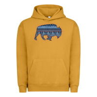 Pigment Peanut Butter Bison Silhouette Blue Aztec Urban Hoodie - Bettercallsaul