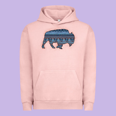 Bison Silhouette Blue Aztec Urban Hoodie Designed By Bettercallsaul
