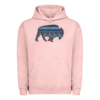Pigment Salmon Bison Silhouette Blue Aztec Urban Hoodie - Bettercallsaul