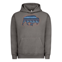 Pigment Tornado Bison Silhouette Blue Aztec Urban Hoodie - Bettercallsaul