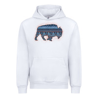 White Bison Silhouette Blue Aztec Urban Hoodie - Bettercallsaul