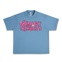 Pebble Blue Breast Cancer Pharmacy Technician Urban Heavy Tee - texasbilliewilder