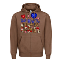 Chestnut god bless the usa Zipper Hoodie - Artiststas