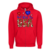 Red god bless the usa Zipper Hoodie - Artiststas