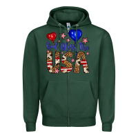 Sports Green god bless the usa Zipper Hoodie - Artiststas