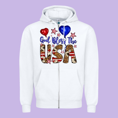 God Bless The Usa Zipper Hoodie Designed By Artiststas