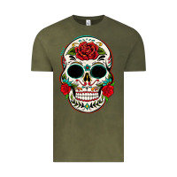 Vintage Olive mexican day of the dead Vintage Tee - texasbilliewilder