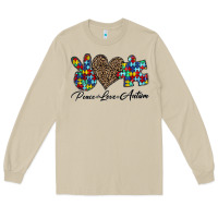 Mushroom peace love autism1 Long Sleeve Tee - CowhideDigitalArt