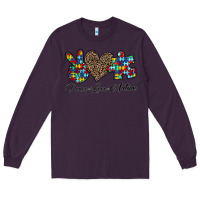 Plum peace love autism1 Long Sleeve Tee - CowhideDigitalArt