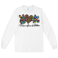 White peace love autism1 Long Sleeve Tee - CowhideDigitalArt