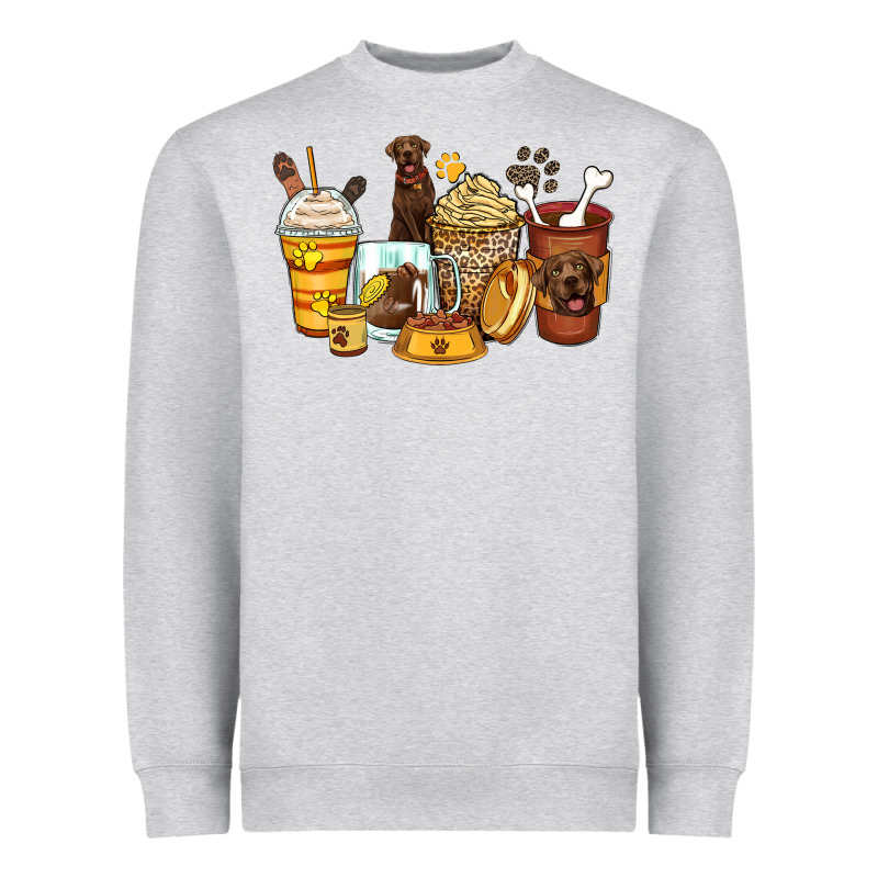 Labrador Retriever Coffee Cups Heavyweight Sweatshirt by Zillion Design Studio | Teevron