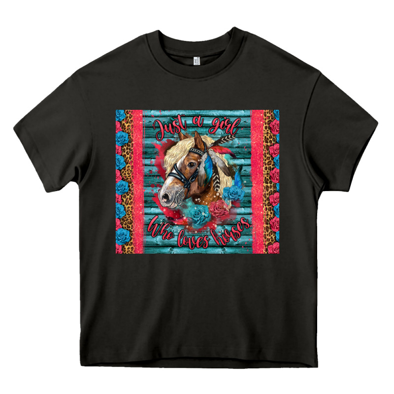Just A Girl Who Loves Horses Heavy Core Tee by LillyAllenDesigns | Teevron