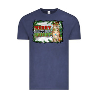 Vintage Denim merry and bright shiba inu Vintage Tee - RanaPortraitStore