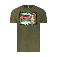 Vintage Olive merry and bright shiba inu Vintage Tee - RanaPortraitStore