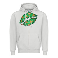 Dove Grey St. Patrick's Day Lip Zipper Hoodie - Jasminsmagicworld