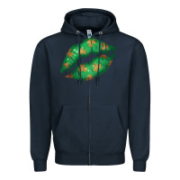 Navy St. Patrick's Day Lip Zipper Hoodie - Jasminsmagicworld