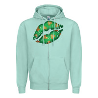 Seafoam St. Patrick's Day Lip Zipper Hoodie - Jasminsmagicworld