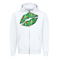 White St. Patrick's Day Lip Zipper Hoodie - Jasminsmagicworld