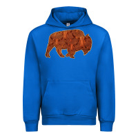 Cobalt Bison Silhouette Red Skull Urban Hoodie - Bettercallsaul